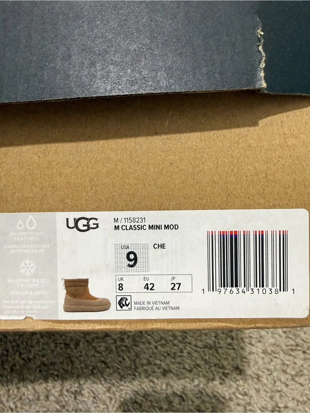 NWT UGG Men’s Classic Mini Mod in Chestnut
